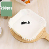 200PCS Air Fryer Paper Liners 20.32cm And 16.51cm, Square Non-Stick Parchment Paper,Oil Resistant,Disposable Food Grade Fre