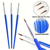 Student acrylic pen oil painting brush set, hook line, 15 pieces