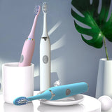 Portable Electric Smart Sonic Adult Soft Hair Toothbrush Cleaner Whitening Teeth Battery Rechargeable Home Waterproof
