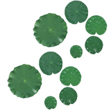 10 Pieces 5 Kinds Floating Foam Lotus Leaves Lily Pads Artificial Foliage Pond for Pool Aquarium Decor