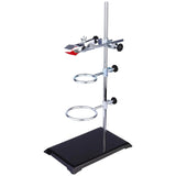 40cm Grade Metalware Support Stand, Cork ed Burette Clamp with 2 Retort Ring(2inch,3inch Dia) Laboratory Equipment