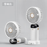 USB Rechargeable Small Pocket Handheld Long Lasting Desk air coolers LED Display Mini Portable 3 IN 1 Hand Fan