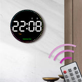 Colorful 10-inch Smart Electronic Wall Clock - Temperature, Calendar, Brightness Adjustment, Alarm with Remote for Home