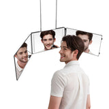 3-Way Selfcut with 360-Degree Rechargeable LED Light, 1500mAh Li-battery - Self Haircut & Fullbody Barber Mirror for Home