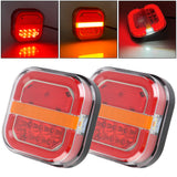 24V 12V Car Taillights License Plate Lamp Tail Brake Lights for Truck UTV ATV Van 4x4 28 LED Illumination Turn Signal Indicator
