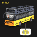 4 Channels RC Electric Double Layer Bus With LED Lights For Boys Girls Remote Control School Bus Sightseeing