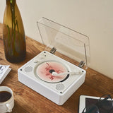 Record Player, Retro Mini Birthday Party Portable Bluetooth Speaker with Black Vinyl Sound and Built-in CD Player New