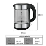 1.7L Electric Blue LED Light Glass 2200W Smart Whistle Kettle Quick Heating Boig Health Pot Teapot