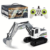 11-channel Remote Control Excavator Toy，Alloy Heavy-duty Truck Engineering Vehicle