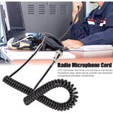 4 Pin for Cb Ham Radio Female Plug Hand Microphone Coil Spring Rope Wire Mic Cable Cord