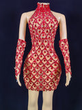 Summer Fashion Elegant Bling Gold Off Shoulder Evening Sequin Ball Dress Party