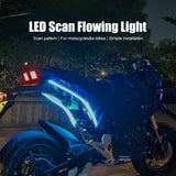 2Pcs Flexible LED Scan Turn Signal Strip 12V wing Daytime Running Light Auto Headlight White Blue Red