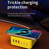 140W 6 Ports USB Charger Station Fast Wireless Charging Stand QC PD3.0 65W Quick Charge For Laptop Tablet iPhone Samsung Xiaomi