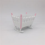 1:12 Miniature White Wooden Cradle Baby Crib Dollhouse Furniture Decorate Kids Toy