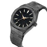Matte Star Dust Dial Rose Gold Full Stainless Steel Strap High Quality Luxury Frosted Japanese Miyota Quartz Watch Clock for Men