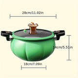 1pc Pressure Pot, Micro-pressure Pressure Pot, Pumpkin Shaped Saucepan, Household Soup Pot, Multi-purpose Pot, For Home Kitchen