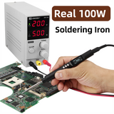 PTS200 V2 100W Electric Soldering Iron Portable Quick Warm-Up Tin Melting Open Source Supports PD3.0 Firmware Upgradeable Battery Not Included T12/TS100 Compatible