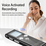 T63 Digital Voice Recorder 8+32G Activated Record Playback MP3 Music Player w/ Mic Speaker 1536KBPS High Recording USB Charging