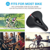 Oversized Comfort Bike Seat, Wide Comfortable Bicycle Seat Cushion Men Women, Memory Foam Padded For Peloton