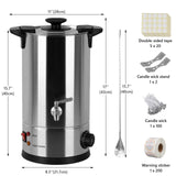 10L Electric with Spout 30-110 ℃ Furnace Wax Melter Stainless Steel Large Melting Pot Commerical
