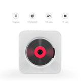 CD Bluetooth Speaker Stereo Wall-Mounted Record Player with Remote Control FM Radio Built-in HiFi Speakers USB MP3