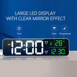 Table Digital Mirror Alarm Clock Watch For Bedrooms Snooze Function Electronic Desk Clocks