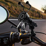 Phone QC3.0 USB Qi Fast Charging Wireless Charger 9-30v Bracket Holder 360 Rotation Motorcycle Bicycle Handlebar