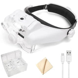 USB Rechargeable Loupe Watchmaker Repair Glasses Magnifier LED Headband Magnifying Glass 1.5x 2x 2.5x 3x 3.5x 8x