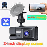1080P Dash Cam 3Channel Front Rear Inside Camera WiFi Driving Video Recorder Loop Recording 24H Parking Monitor Car DVR