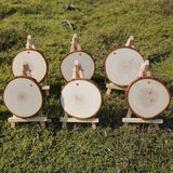 30Pc Natural Rounds Unfinished Wooden Circles Ornaments Craft Supplies Wood Slices 3.5-4.0 Inch