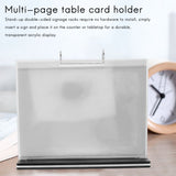 A4 Flip Multi-Page Table Card Rack Display Stand Holder Desk Menu Photo Album Picture Frame