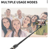 Selfie Stick Foldable Wireless Tripod with Bluetooth Shutter Monopod Live Photograph for iPhone 15 14 Samsung S24 S23