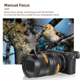 Andoer 60mm Fixed Focus MF Full Frame Camera Prime Lens F2.8 Large Aperture with E-Mount/ RF Mount for Sony Canon