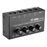 HA400 Mini Headphone Amplifier Ultra-Compact Stereo Audio Amplifier 4 Channels With Power Adapter 10MHz Earphone Amp for Music