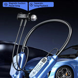 Wireless Earphones Neckband Headphones Gaming LED Display Stereo Sports Headset Halter Waterproof Magnetic Earbuds