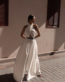 Women's Dunhuang Sleeveless Halter Backless Jumpsuit Trousers