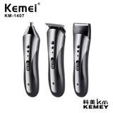 Kemei electric hair clipper KM-1407 razor shaver nose trimmer 3 in 1multi-function head washable hair trimmer