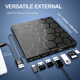 External CD/DVD Drive Player, 7 In 1 USB 3.0 CD/DVD-ROM +/-RW CD Burner For Laptop Desktop M-a-c,Windows 11/10/8/7 ux