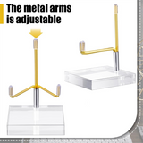 4 Pcs Adjustable Metal Arm Stand with Base Rock Display Holder Acrylic Easel Sier