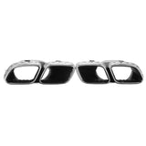 Exhaust Muffler Tail Pipe Tips Reduces Exhaust Pressure Sliver Chrome Quad Exhaust Tips 304 Stainless Steel for Car