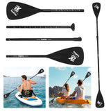 Single Double Ended Paddles Aluminum Alloy 3-Piece Adjustable Kayak Dual-Purpose Detachable SUP Paddle for Canoe Kayaking