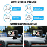Mirror1080P Monitor Camera Baby Car Mirror with 4.3'' IPS Screen Night Vision Function Adjustable Wide