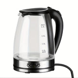 1PC Glass Electric Tea Kettle, Water Boiler & Heater, 1 Liter, 1500 Watts For Fast Boiling
