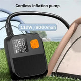 Wireless Air Compressor 80w LED Lighting Tire Iatable Sup Pump for Car Motorcycle Surfing Paddle Board Boat Kayak Tool