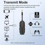 2 In 1 Bluetooth 5.4 Audio Receiver Transmitter Hifi Stereo Wireless Adapter 3.5MM AUX With Mic For Airplane TV PC Car Speaker