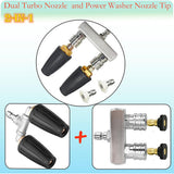 Dual Turbo Extension Nozzles 4000PSI Spray Gun Wand Lance Power Pressure Washer With 1/4 Quick Connect