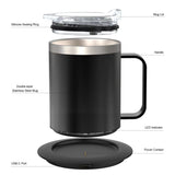Coffee Mug with Lid - Auto Heat, 131-149℉ Intelligent Constant Temperature, 12.3oz Double Layer Food Grade Cup Warmer