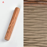 Wood Hand Rollers for Clay Stamp Clay Pattern Roller Ceramic Tools Carved Texture Printing Mud Rolling Embossed Pattern Fashion