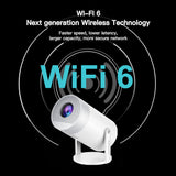 MG50 Smart Portable with WiFi6 Speaker 180° Free Projection Support Auto Focus Android 12.0 Mini Projector