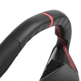 Perforated Leather Steering Wheel Luxurious Style Flat Bottom Steering Wheel Stylish Hand Finished Stitching for Modification